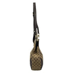Gucci Shoulder Bag Charlotte GG Pattern Dark Brown Beige Leather — view 4