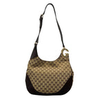 Gucci Shoulder Bag Charlotte GG Pattern Dark Brown Beige Leather