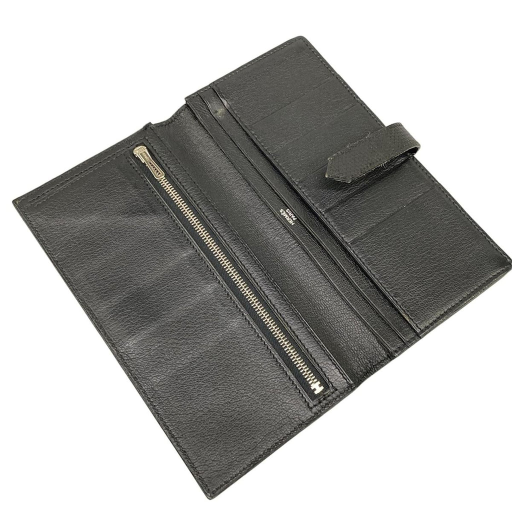 Hermes Wallet Bearn Soufflet Black Silver — view 3