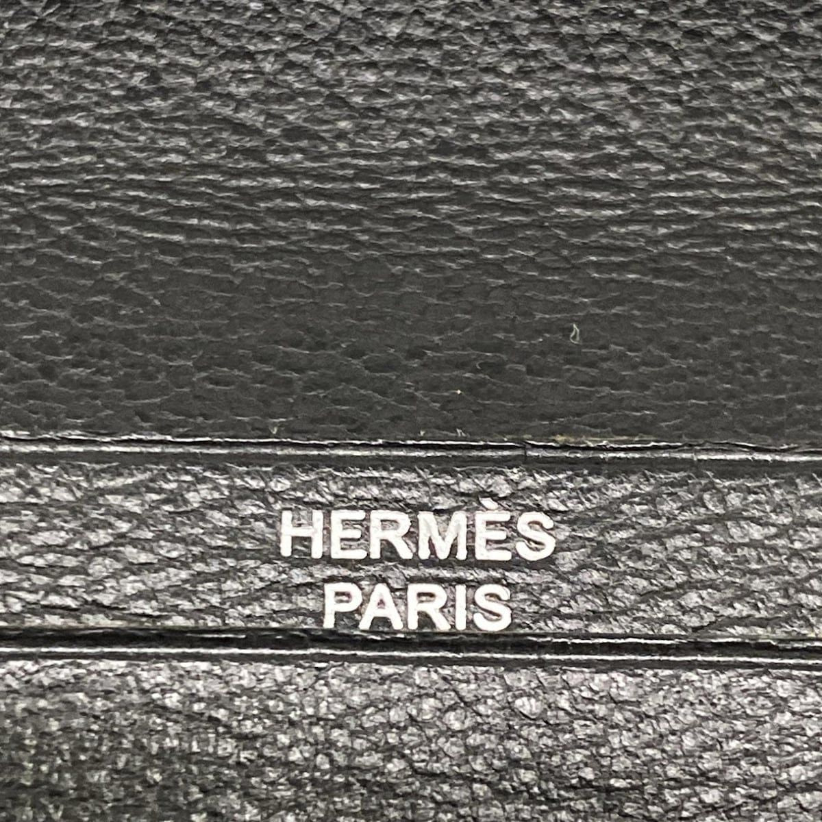 Hermes Wallet Bearn Soufflet Black Silver — view 5
