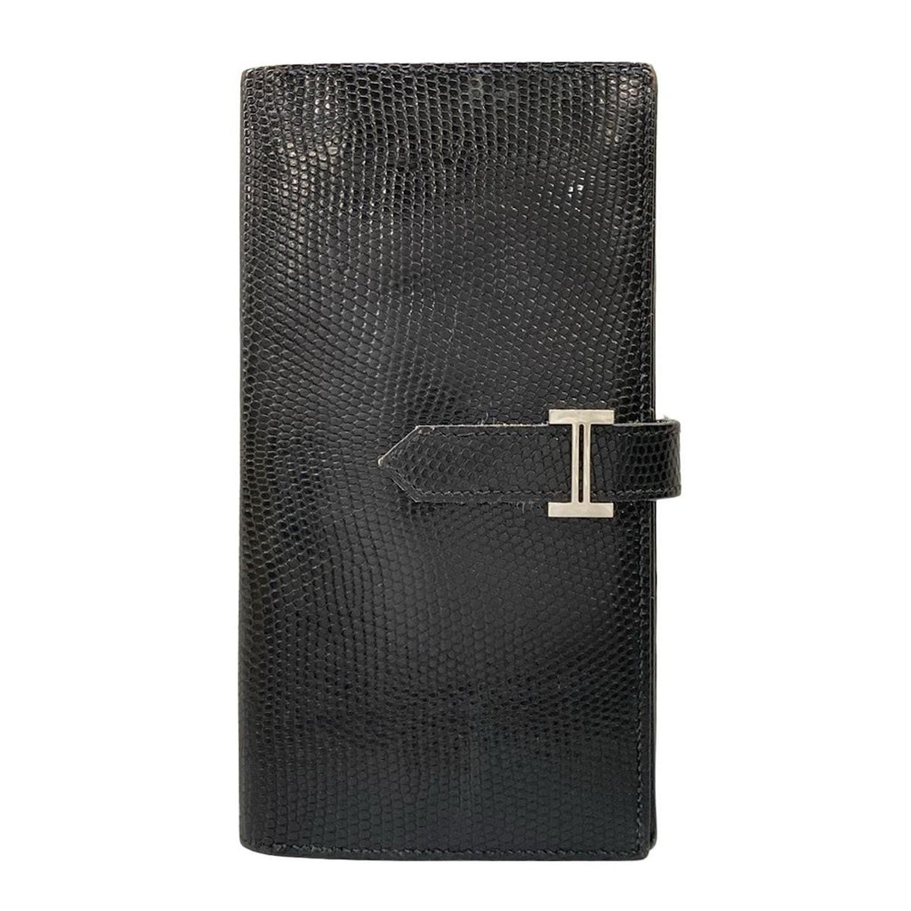 Hermes Wallet Bearn Soufflet Black Silver