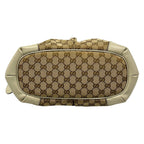 Gucci Handbag Dark Brown Beige Ivory Leather — view 5