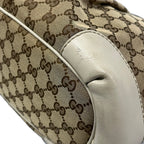 Gucci Handbag Dark Brown Beige Ivory Leather — view 6