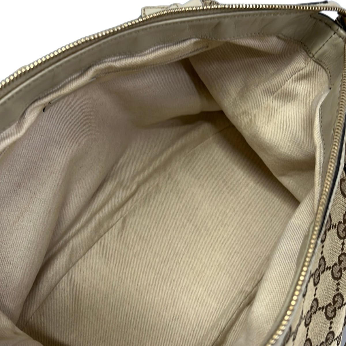 Gucci Handbag Dark Brown Beige Ivory Leather — view 7