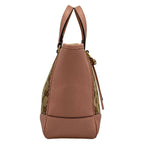 Gucci Handbag GG Pattern Bree Dark Brown Beige Pink Leather — view 2