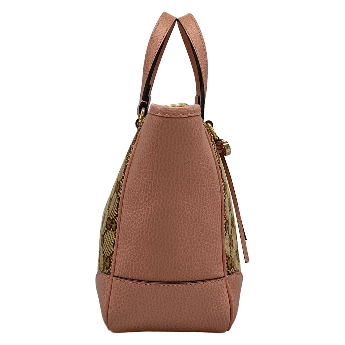 Gucci Handbag GG Pattern Bree Dark Brown Beige Pink Leather — view 2
