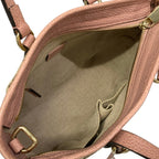 Gucci Handbag GG Pattern Bree Dark Brown Beige Pink Leather — view 7