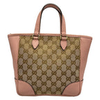 Gucci Handbag GG Pattern Bree Dark Brown Beige Pink Leather — view 3