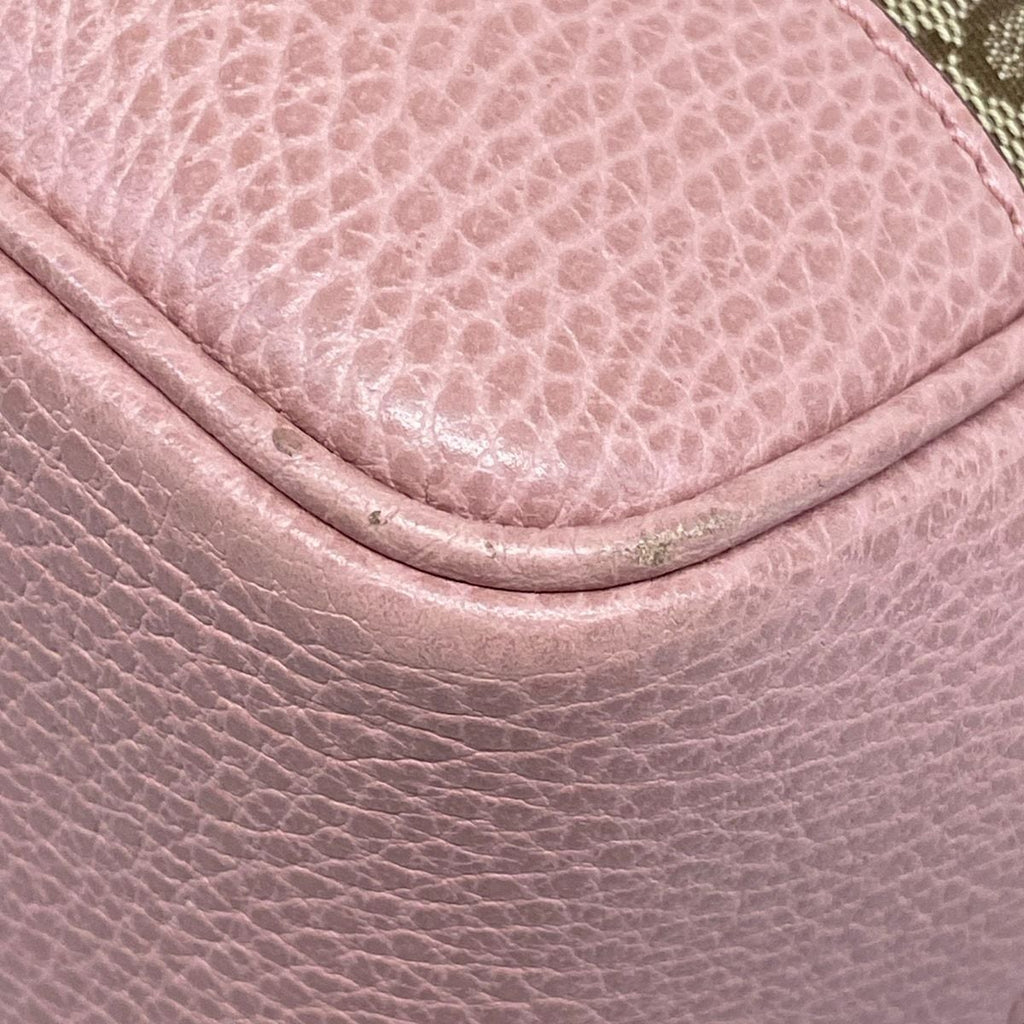 Gucci Handbag GG Pattern Bree Dark Brown Beige Pink Leather — view 6