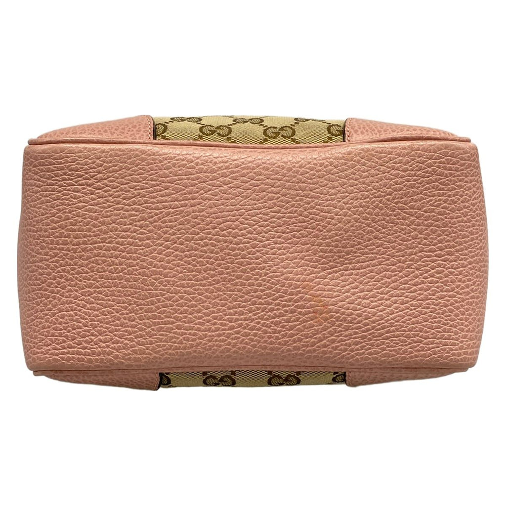 Gucci Handbag GG Pattern Bree Dark Brown Beige Pink Leather — view 5