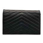 Saint Laurent Paris Wallet Cassandra Envelope Chain Black Leather Shoulder Bag — view 2
