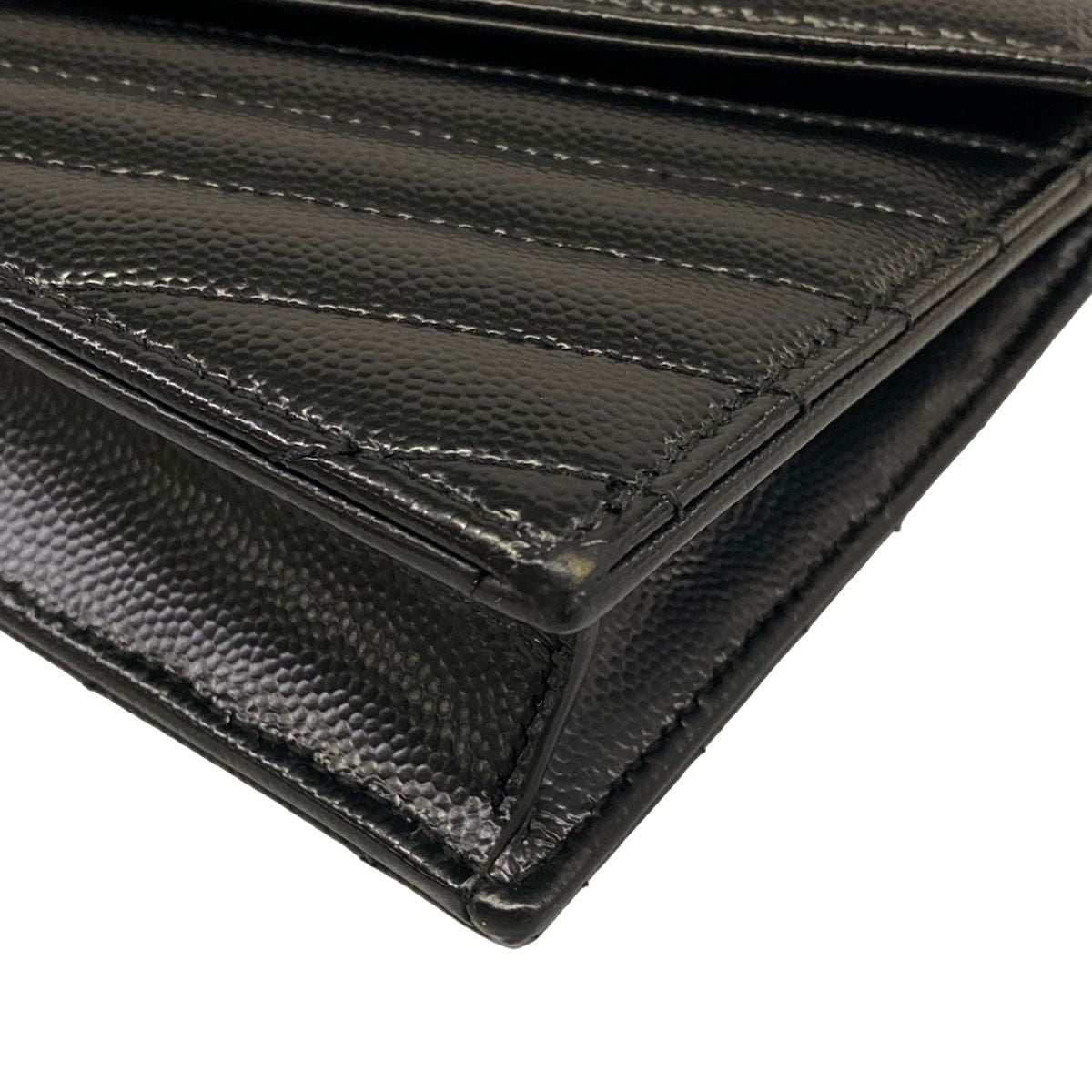 Saint Laurent Paris Wallet Cassandra Envelope Chain Black Leather Shoulder Bag — view 7