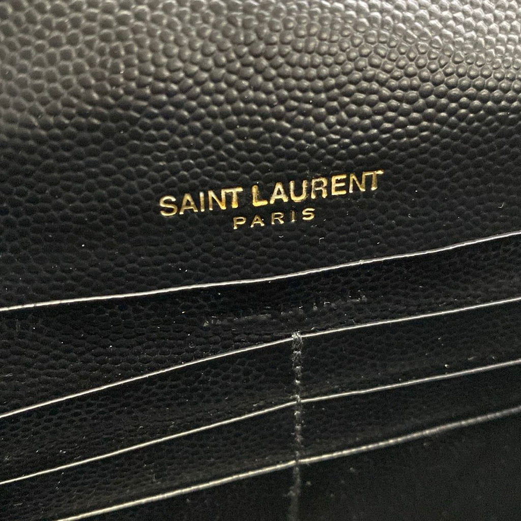 Saint Laurent Paris Wallet Cassandra Envelope Chain Black Leather Shoulder Bag — view 6