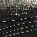 Saint Laurent Paris Wallet Cassandra Envelope Chain Black Leather Shoulder Bag — view 6