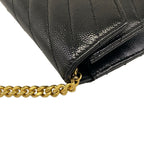 Saint Laurent Paris Wallet Cassandra Envelope Chain Black Leather Shoulder Bag — view 8