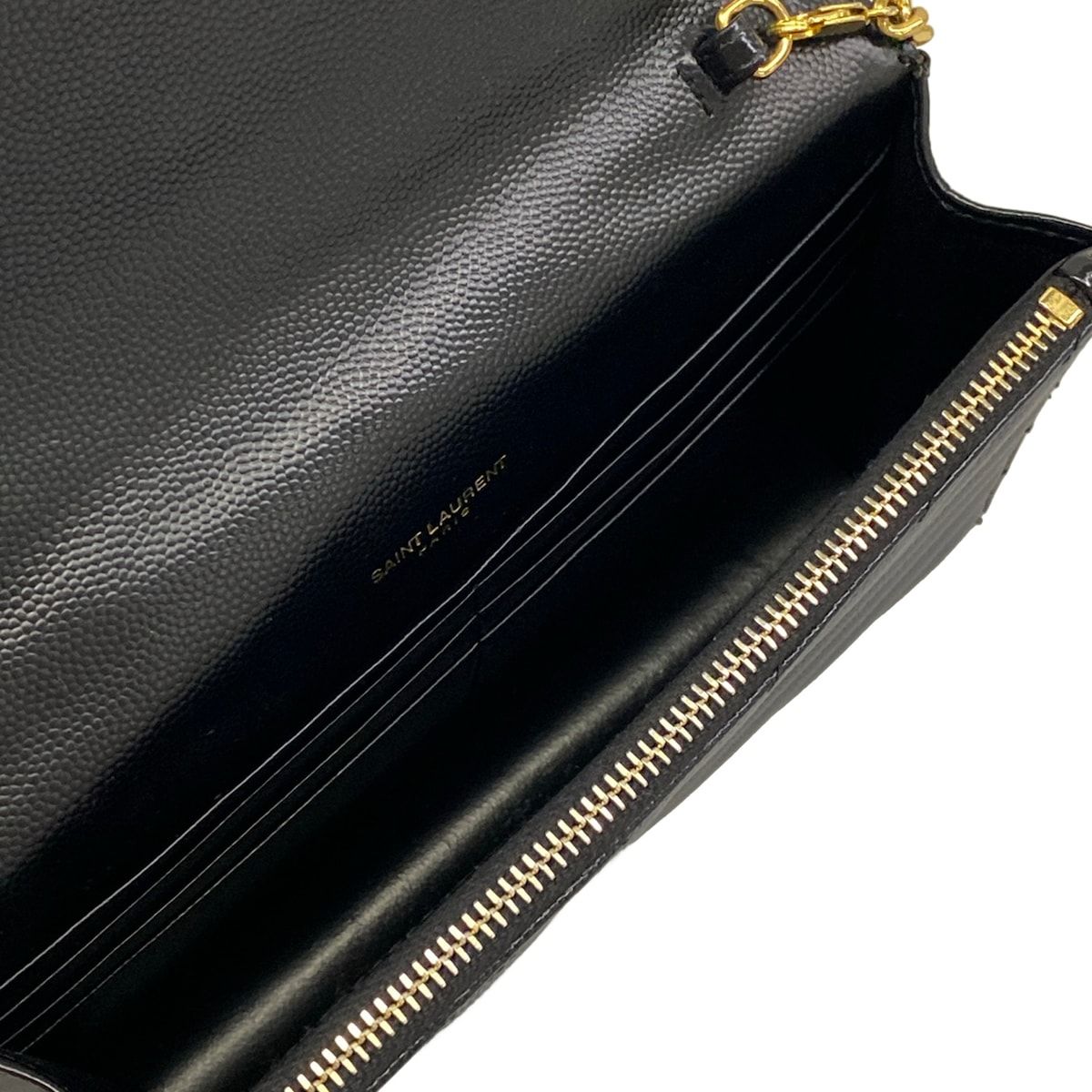 Saint Laurent Paris Wallet Cassandra Envelope Chain Black Leather Shoulder Bag — view 4