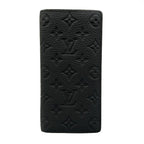 Louis Vuitton Wallet Taurillon Monogram Portefeuille Brazza Noir Leather Cowhide — view 2