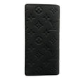 Louis Vuitton Wallet Taurillon Monogram Portefeuille Brazza Noir Leather Cowhide
