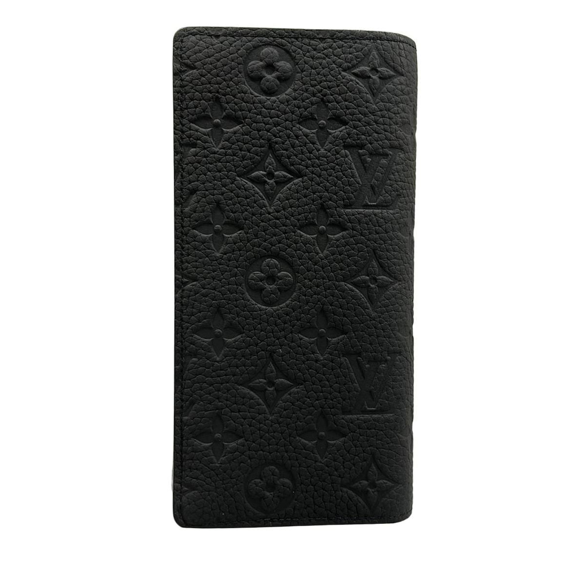 Louis Vuitton Wallet Taurillon Monogram Portefeuille Brazza Noir Leather Cowhide
