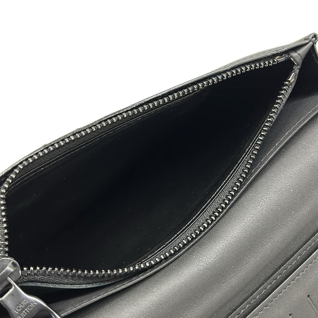 Louis Vuitton Wallet Taurillon Monogram Portefeuille Brazza Noir Leather Cowhide — view 5