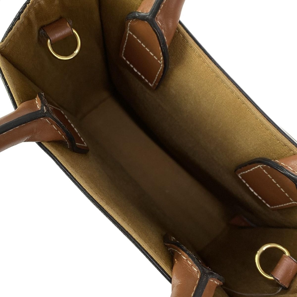 Celine Tote Bag Mini Vertical Cabas Black Dark Brown Leather — view 7