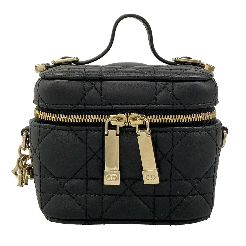 Dior Vanity Cannage Stitch Black Mini Bag Leather