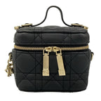 Dior Vanity Cannage Stitch Black Mini Bag Leather