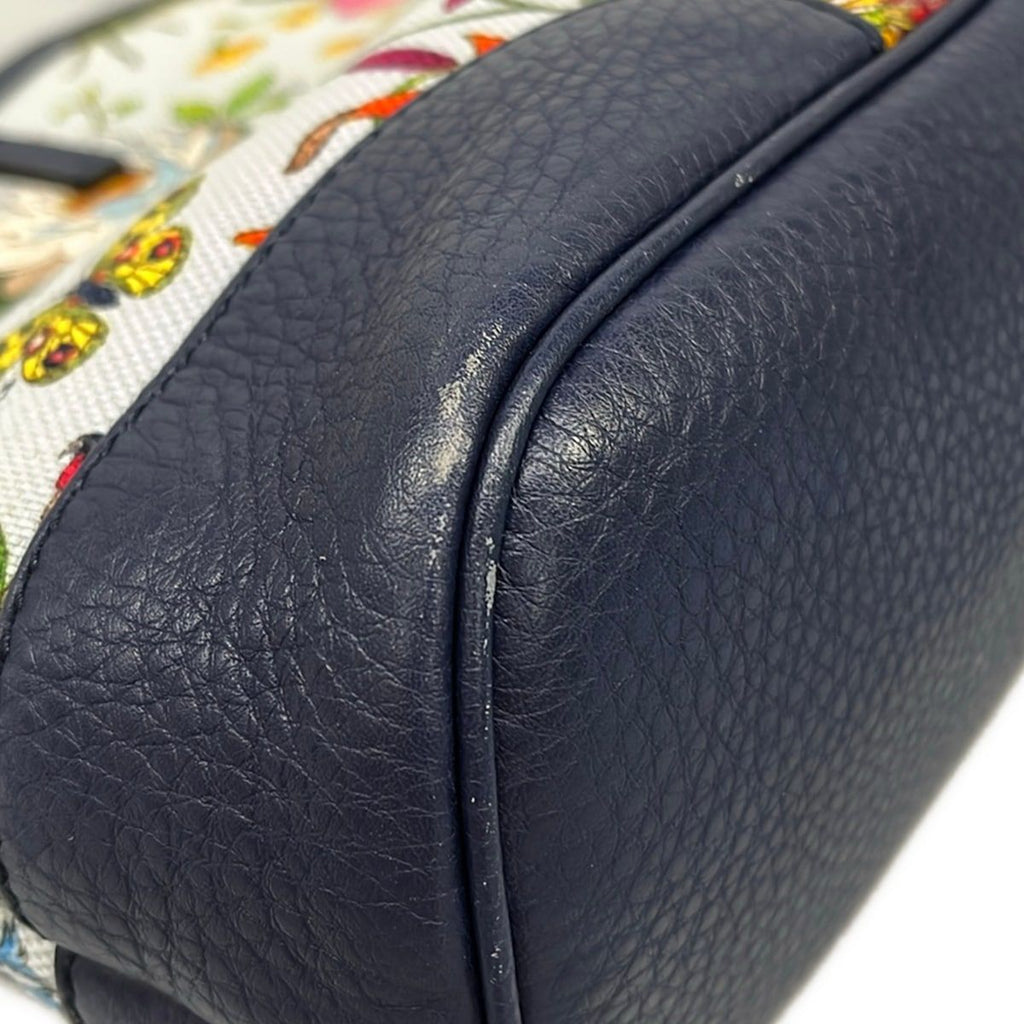Gucci Tote Bag Flora Light Blue Navy Multi in Japan Leather — view 6