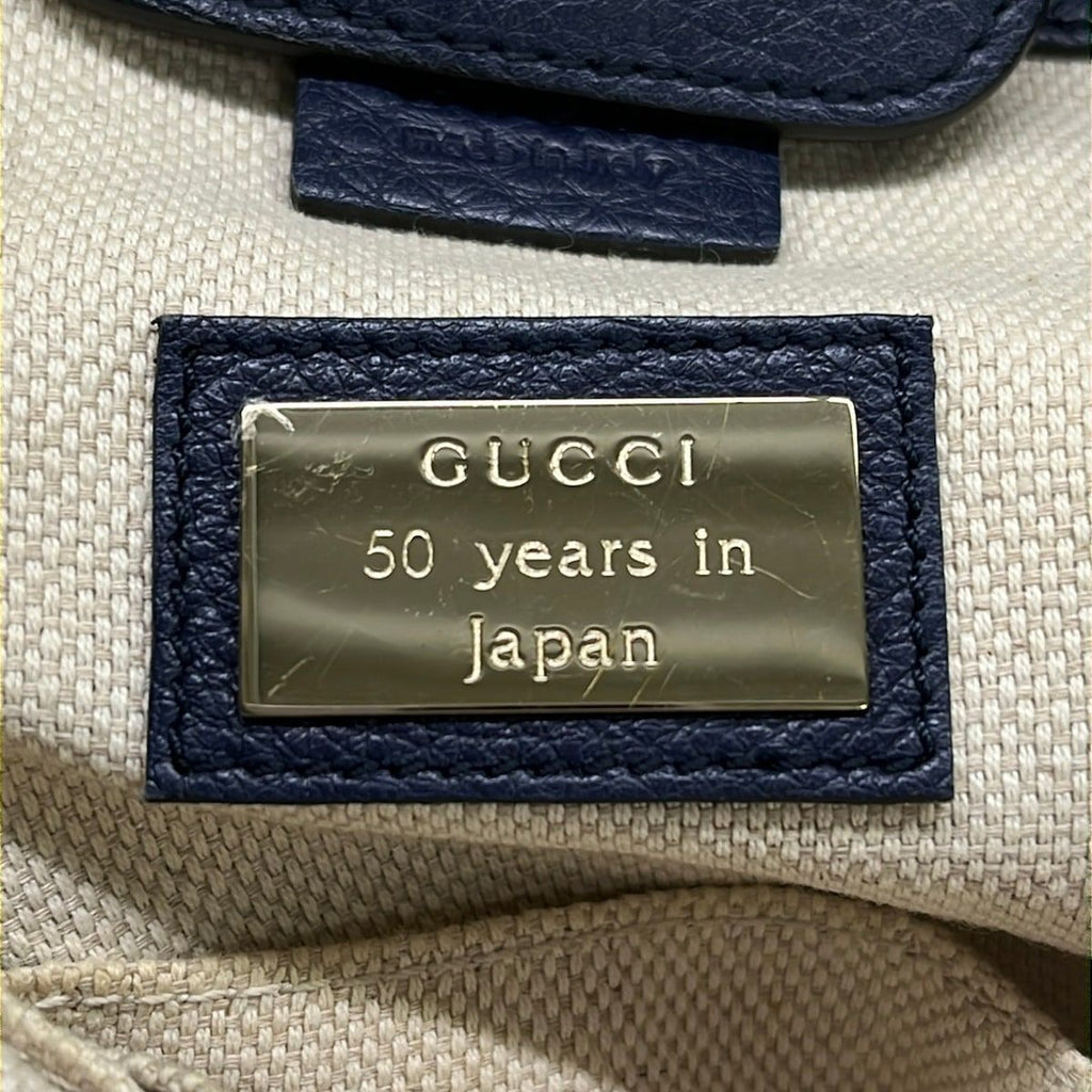 Gucci Tote Bag Flora Light Blue Navy Multi in Japan Leather — view 8