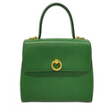Celine Handbag Green Gold Flap Leather