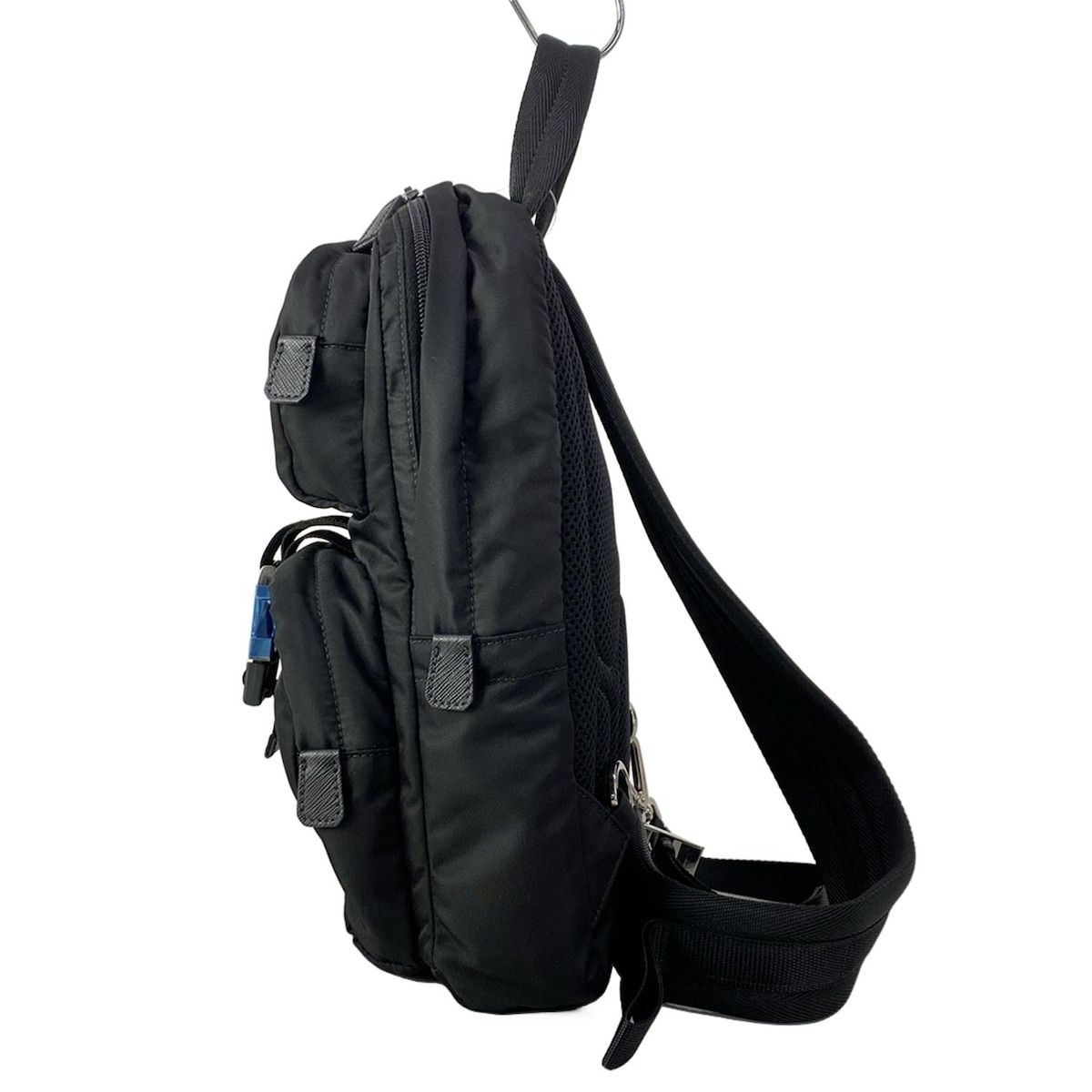 Prada Shoulder Bag Black Navy Multi Leather — view 4