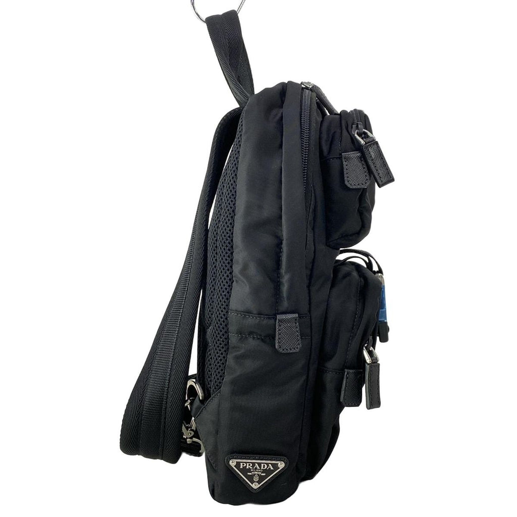 Prada Shoulder Bag Black Navy Multi Leather — view 2
