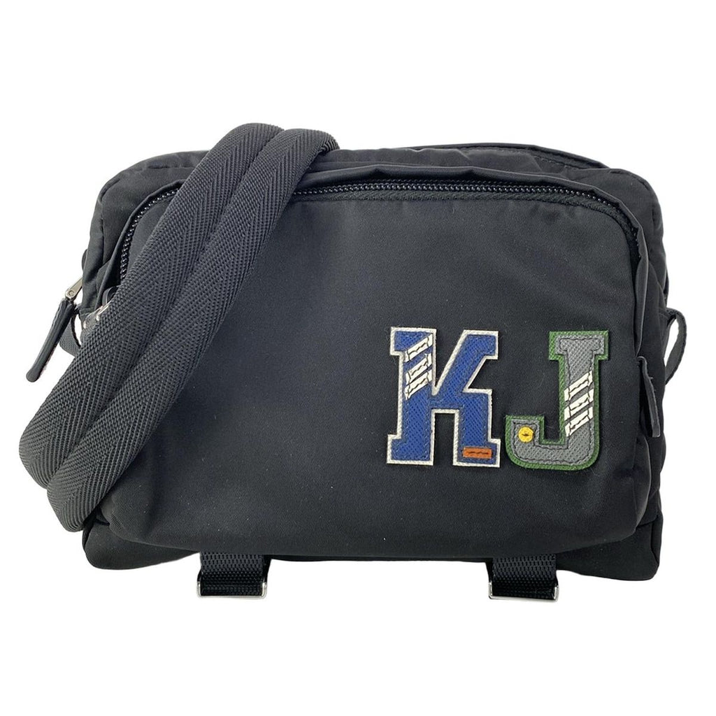 Prada Shoulder Bag Black Navy Multi Leather