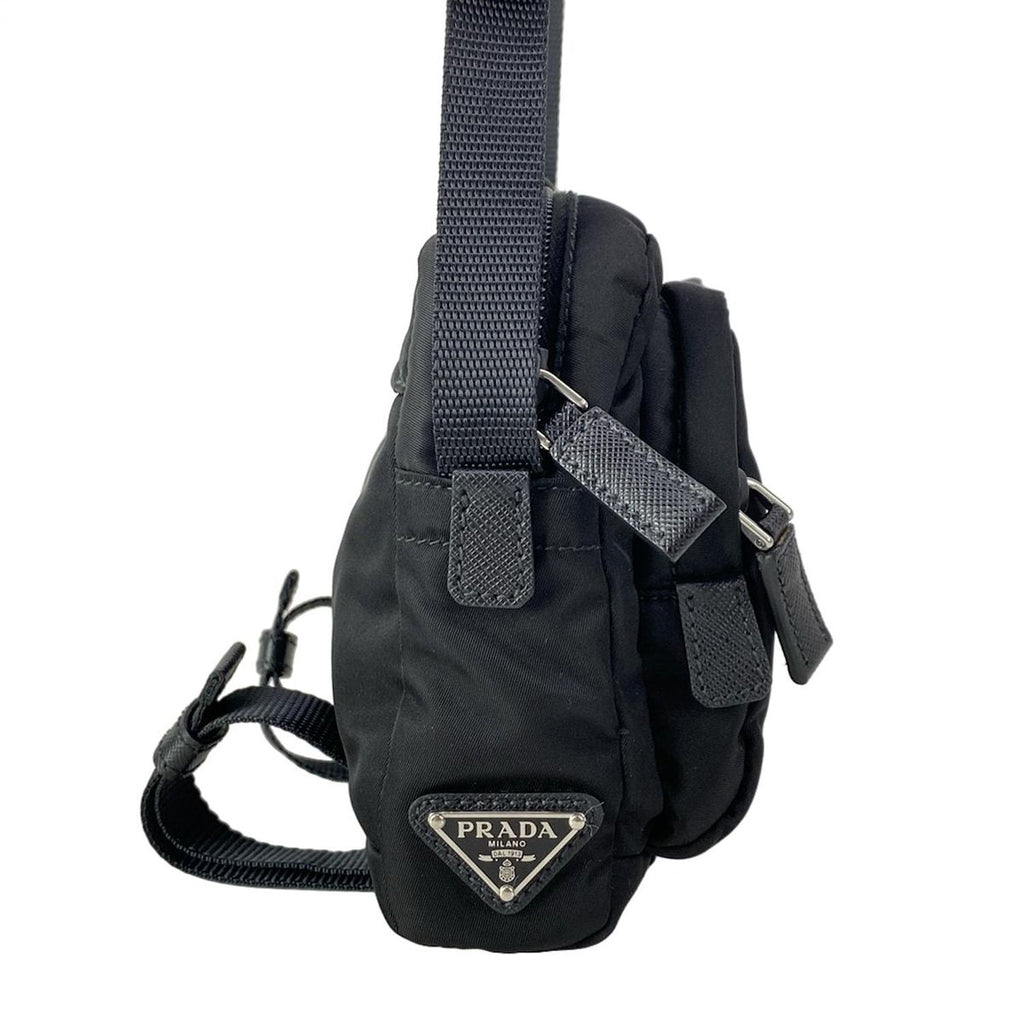 Prada Shoulder Bag Black Navy Multi Leather — view 2