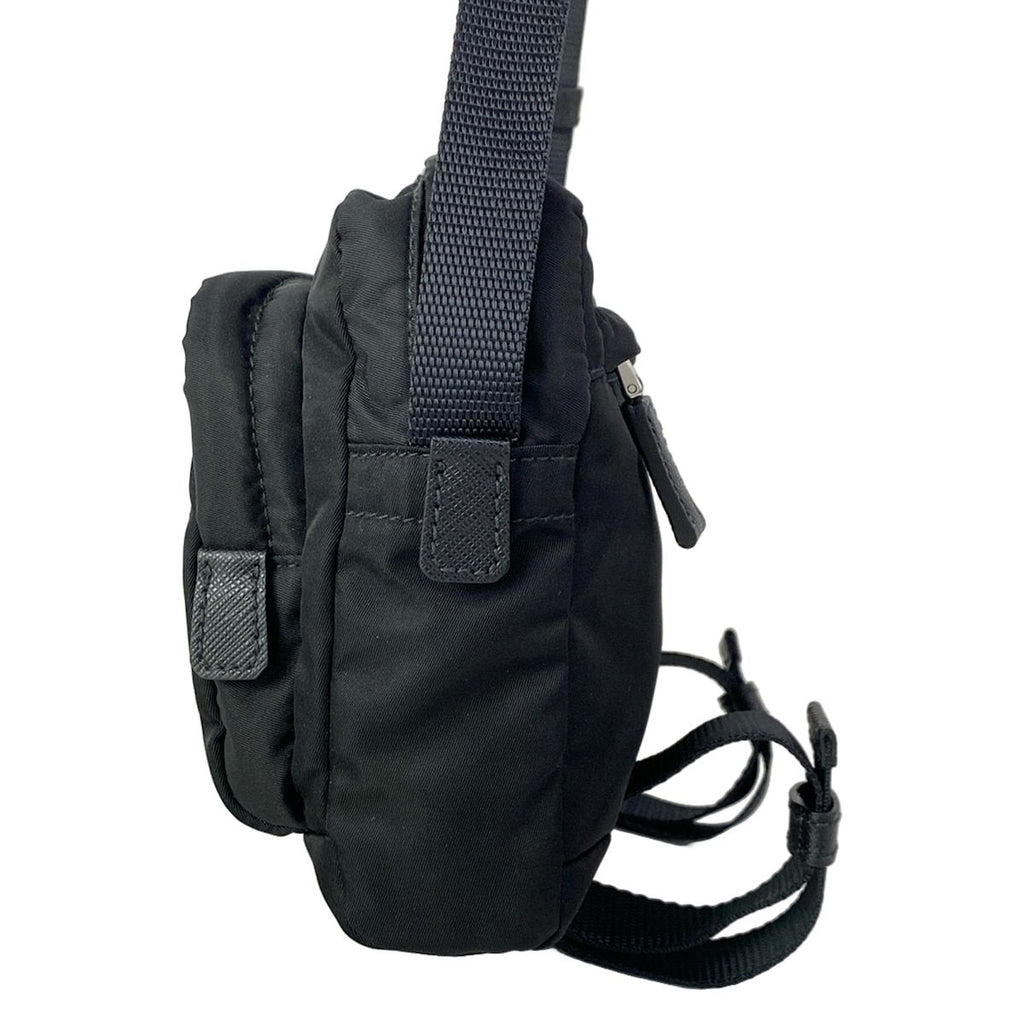 Prada Shoulder Bag Black Navy Multi Leather — view 4