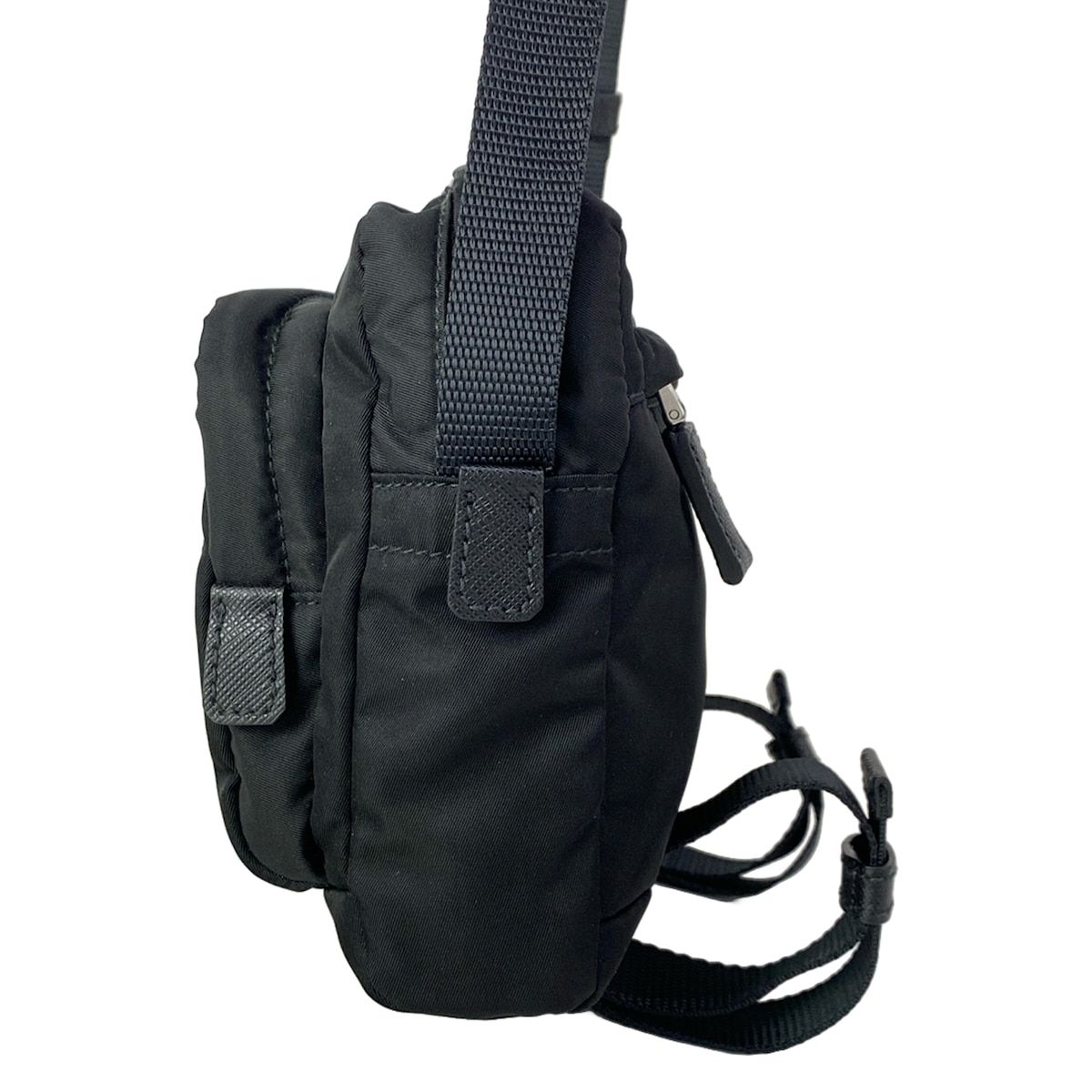 Prada Shoulder Bag Black Navy Multi Leather — view 4