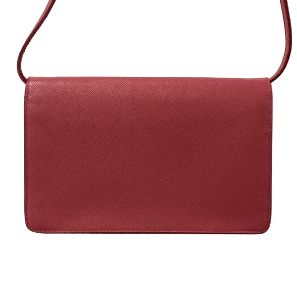 Prada Wallet Pink on Chain Ribbon Leather Shoulder Bag — view 2