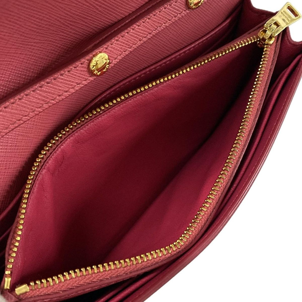 Prada Wallet Pink on Chain Ribbon Leather Shoulder Bag — view 5