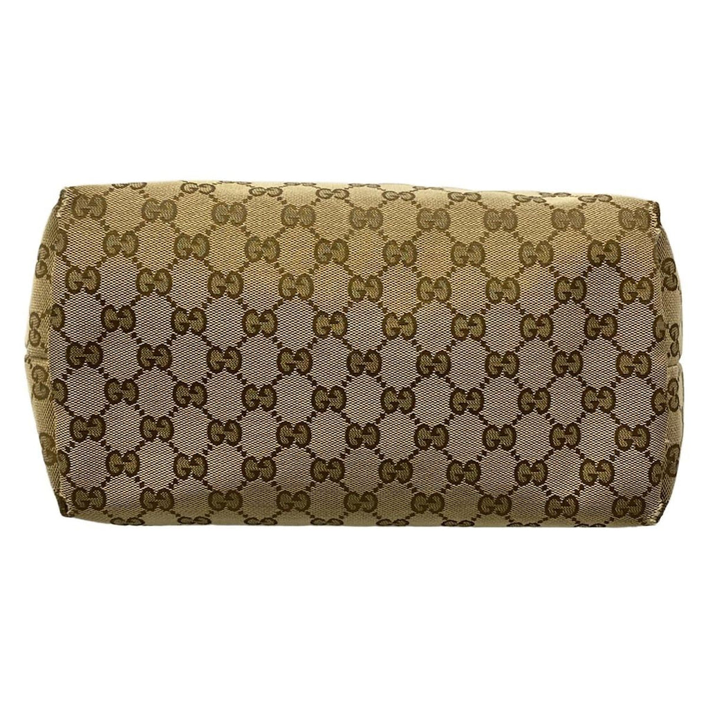 Gucci Tote Bag GG Pattern Dark Brown Beige Black Leather — view 5
