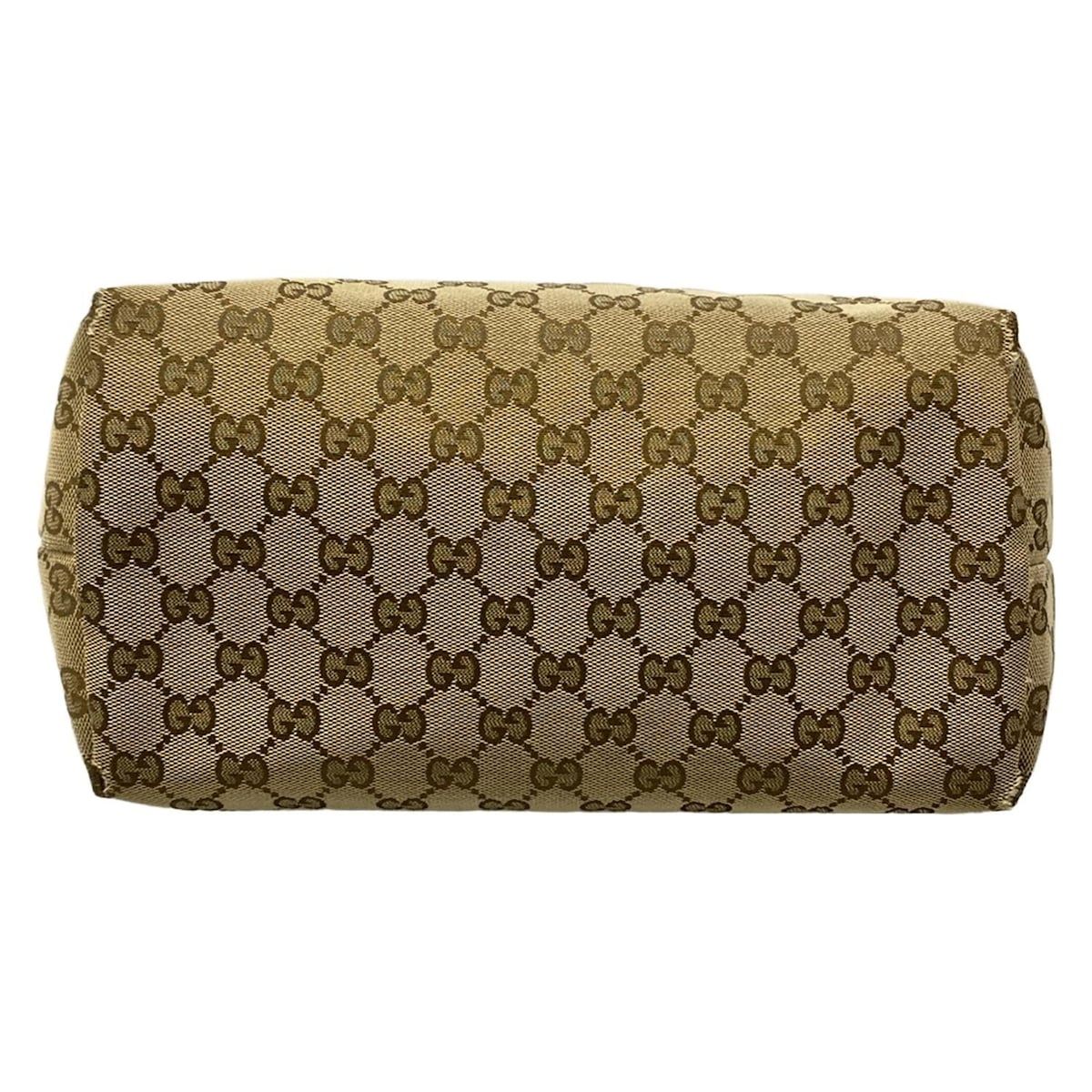 Gucci Tote Bag GG Pattern Dark Brown Beige Black Leather — view 5