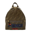 Fendi Backpack Mania Zucca Pattern Dark Brown Navy Multi Fila Collaboration