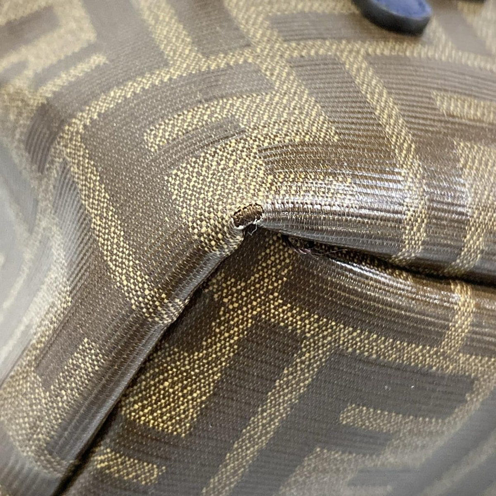 Fendi Backpack Mania Zucca Pattern Dark Brown Navy Multi Fila Collaboration — view 6