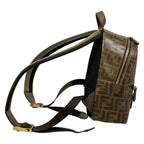 Fendi Backpack Mania Zucca Pattern Dark Brown Navy Multi Fila Collaboration — view 2