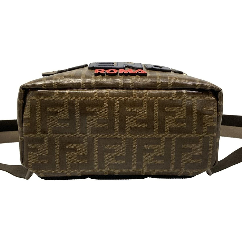 Fendi Backpack Mania Zucca Pattern Dark Brown Navy Multi Fila Collaboration — view 5