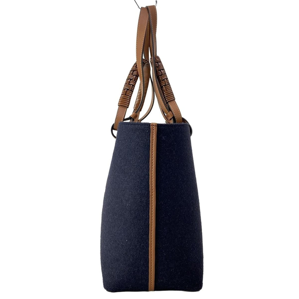 Loewe Tote Bag Love Anagram Small Navy Brown White 2-Way Wool — view 4