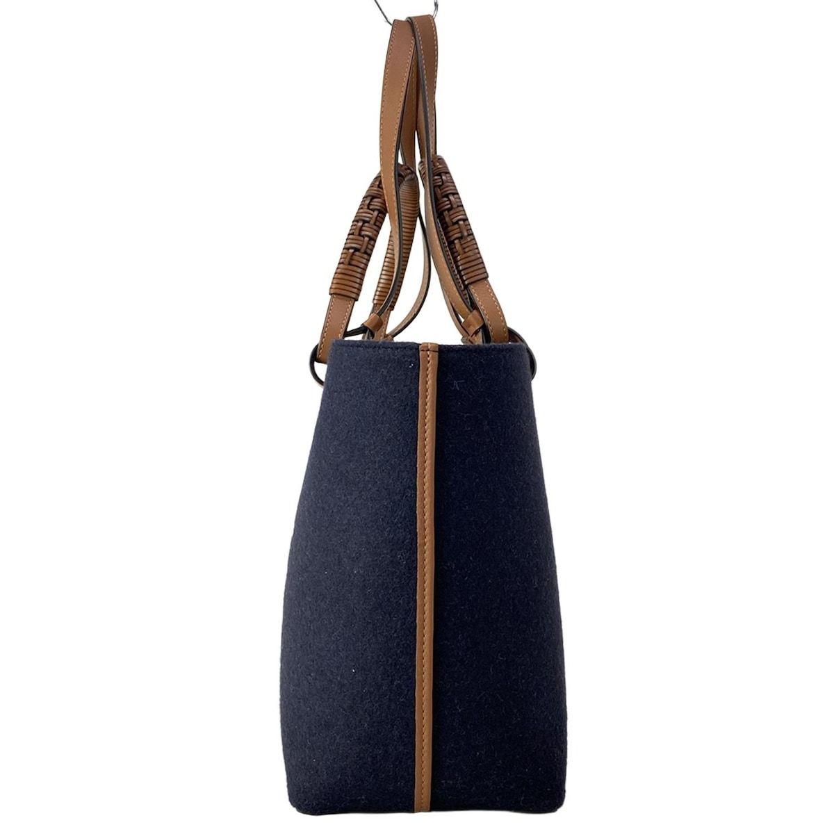 Loewe Tote Bag Love Anagram Small Navy Brown White 2-Way Wool — view 4