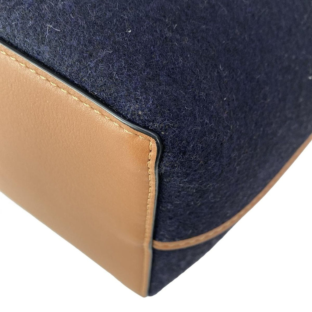 Loewe Tote Bag Love Anagram Small Navy Brown White 2-Way Wool — view 6