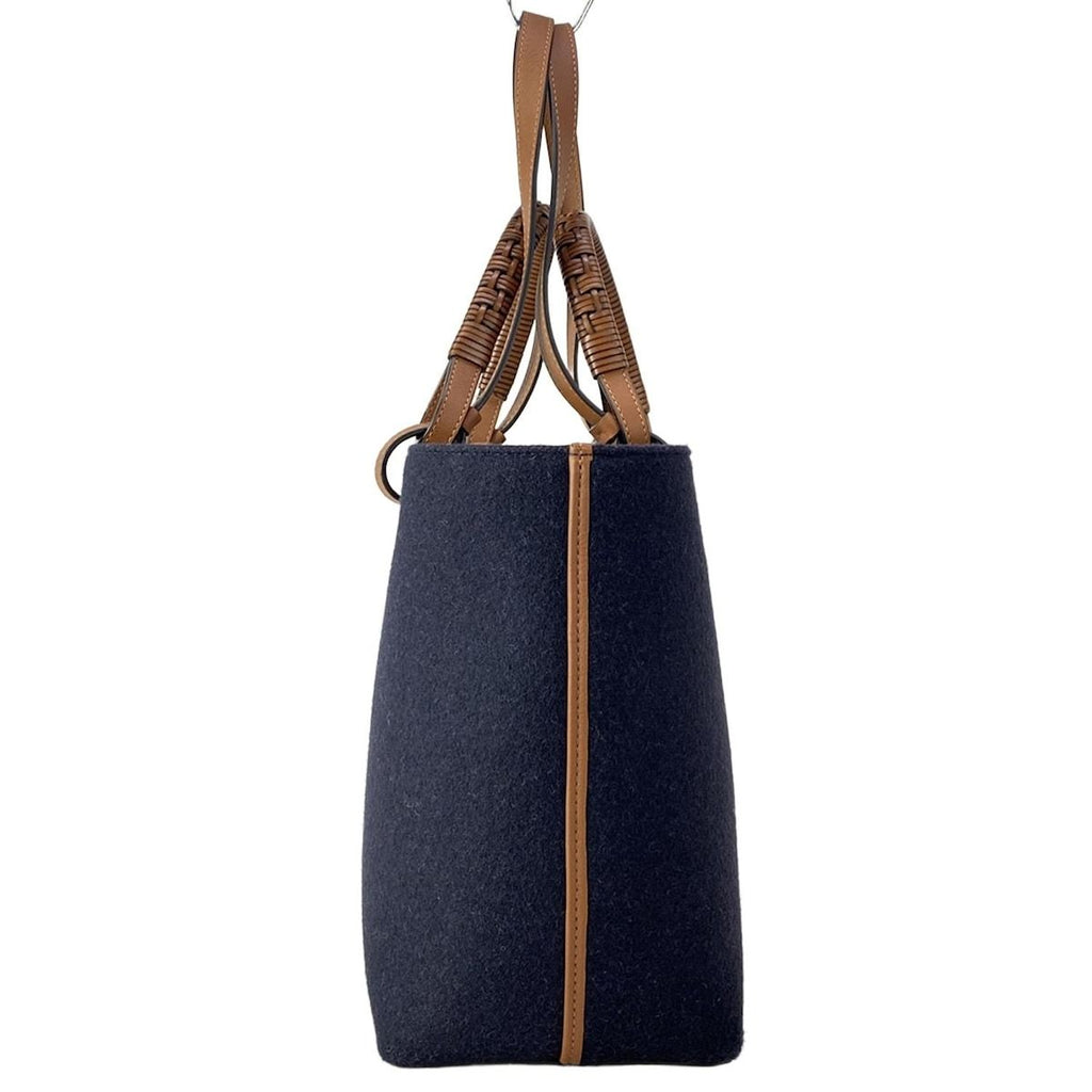Loewe Tote Bag Love Anagram Small Navy Brown White 2-Way Wool — view 2