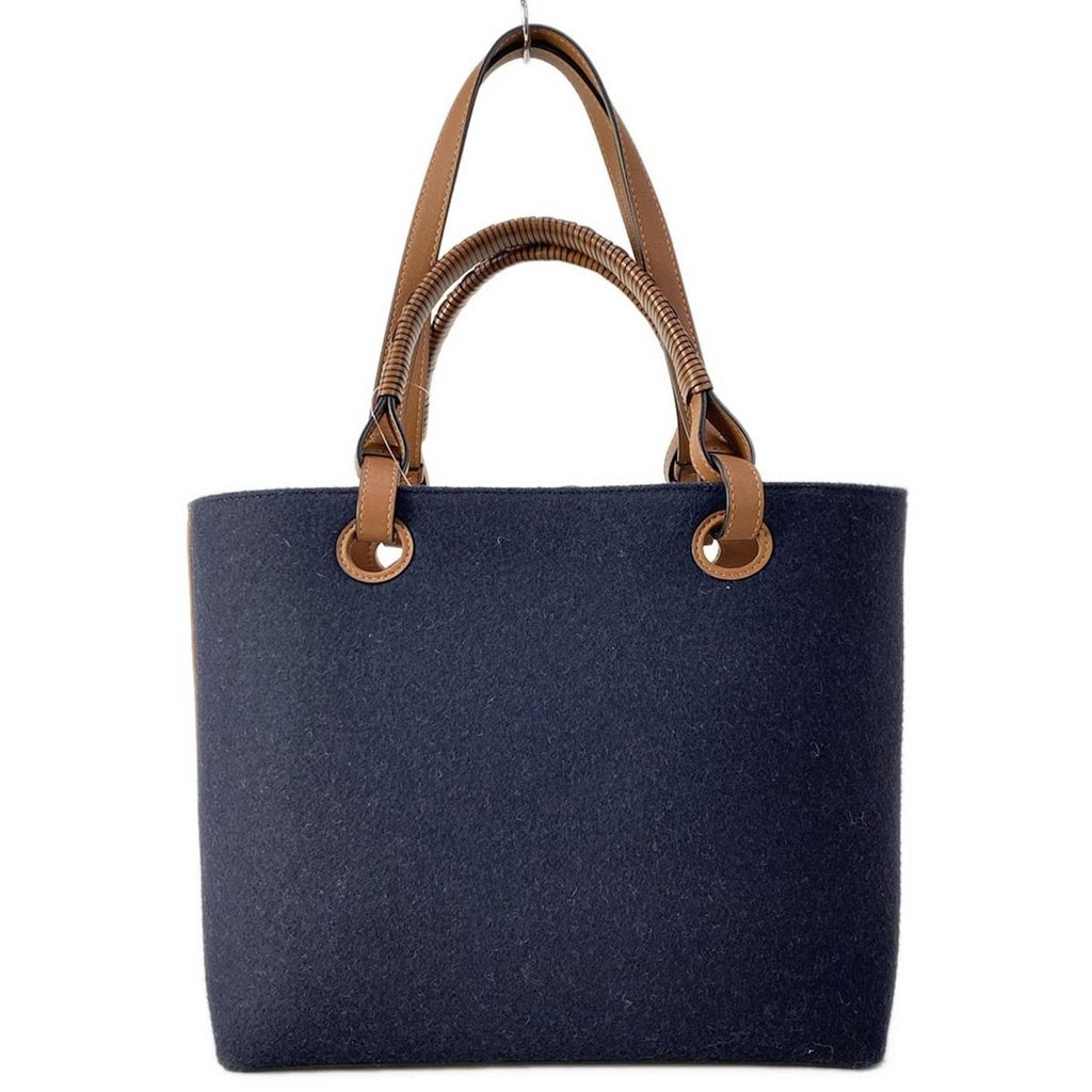 Loewe Tote Bag Love Anagram Small Navy Brown White 2-Way Wool — view 3