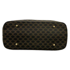 Celine Shoulder Bag Macadam Pattern Circle Logo Black Brown Leather — view 5